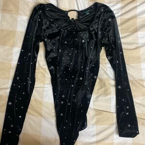 Cute Open Back Moon and Stars Bodysuit